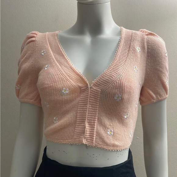 FOR LOVE & LEMONS Embroidered Buds Cardigan - Picture 4 of 7